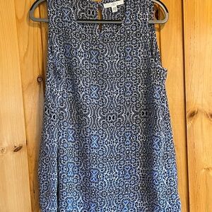 Fever Blue and White Patterned Top